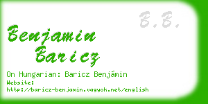 benjamin baricz business card